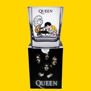PEANUTS version QUEEN/FREDDIE Mercury Shot Glass/Matching Gift Box!
